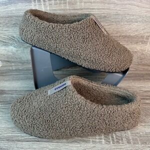 Bombas Sunday Slippers Sherpa Womens 9 Taupe Brown Plush Slip On House Shoe Mule